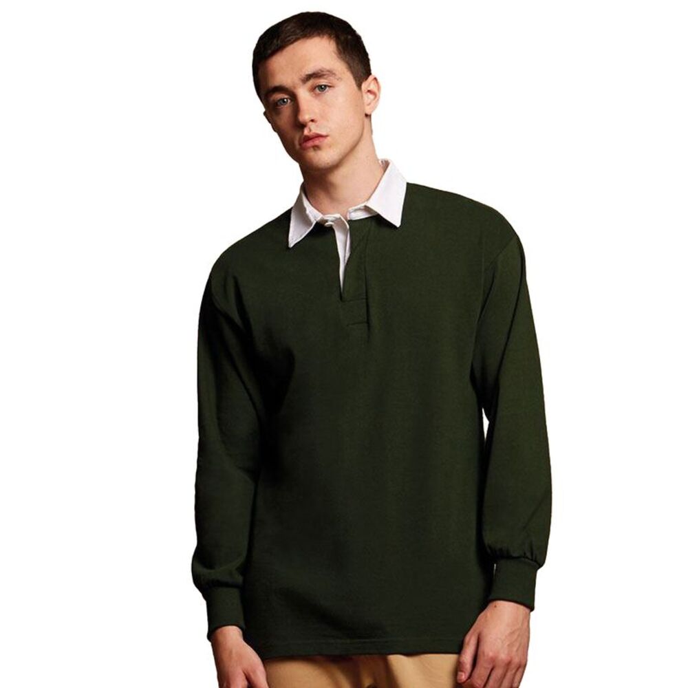Front Row Mens Long Sleeve Sports Rugby Cotton Polo Shirt /T-Shirt/Top Szs S-3XL - Picture 3 of 5